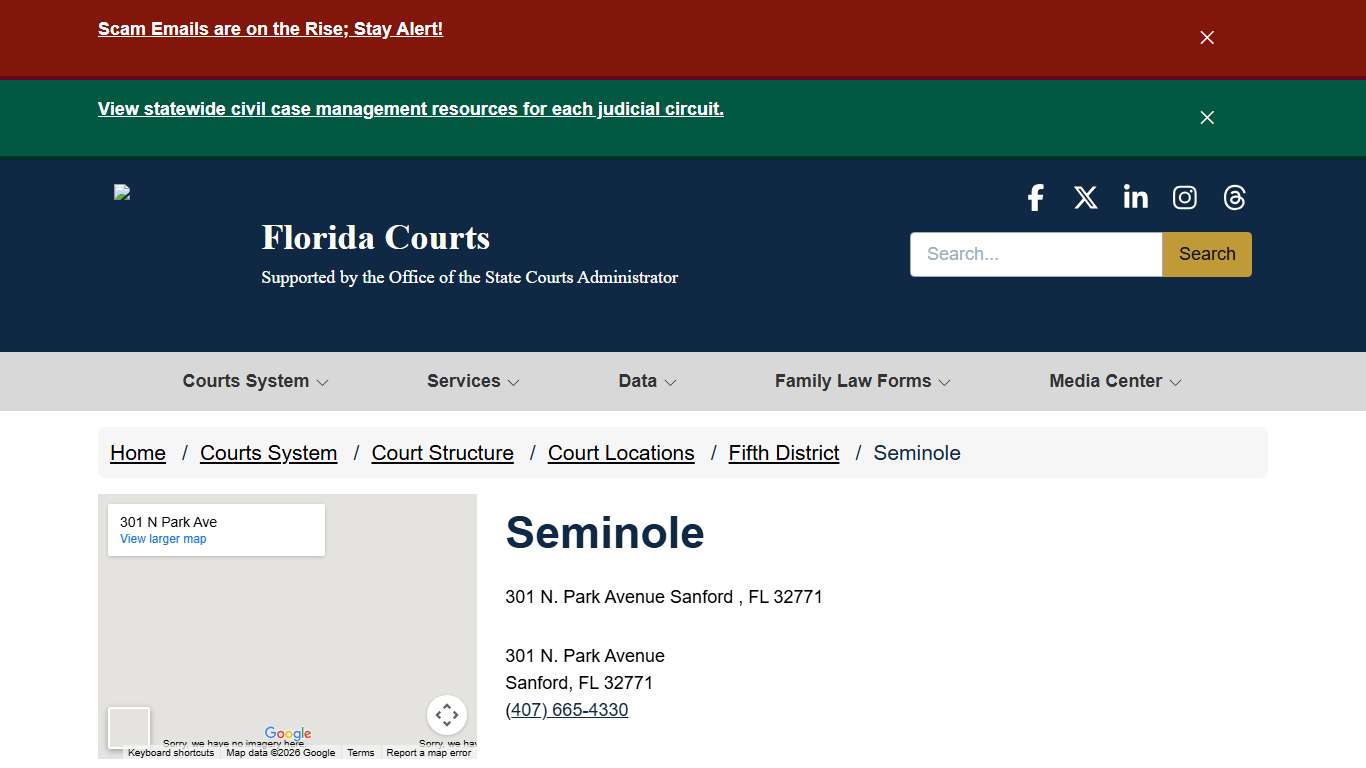 Seminole / Fifth District / Court Locations / Court Structure / Courts System - - Florida Courts